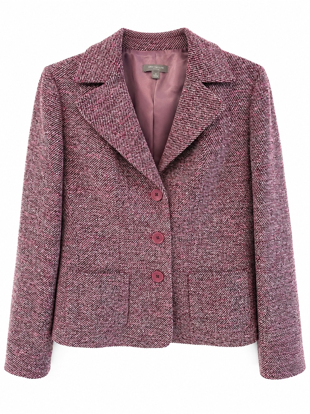 Vintage 90’s Ann Taylor Petites 6P Maeve Tweed Blazer Wool Silk Career Jacket